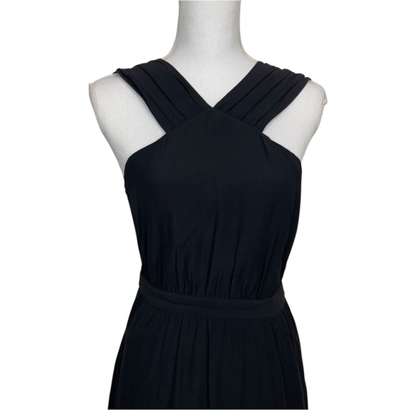 & Other Stories NEW Black Sleeveless High Neck Tie Waist Open Back Midi Dress - Picture 10 of 13